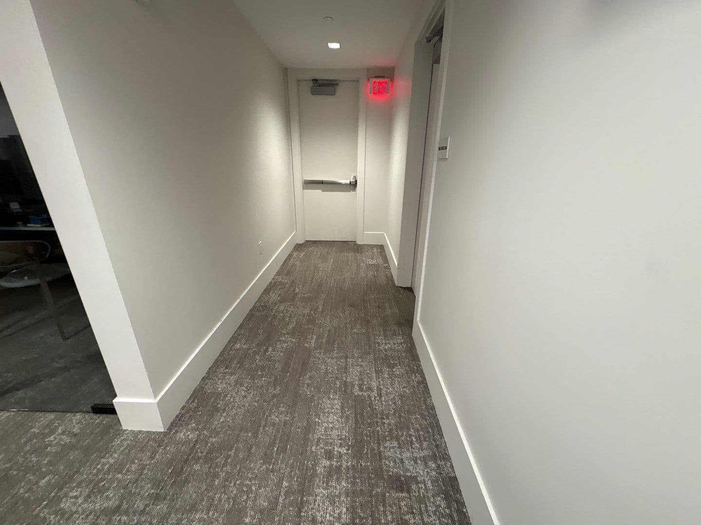 Wall and door add on in a commercial building.